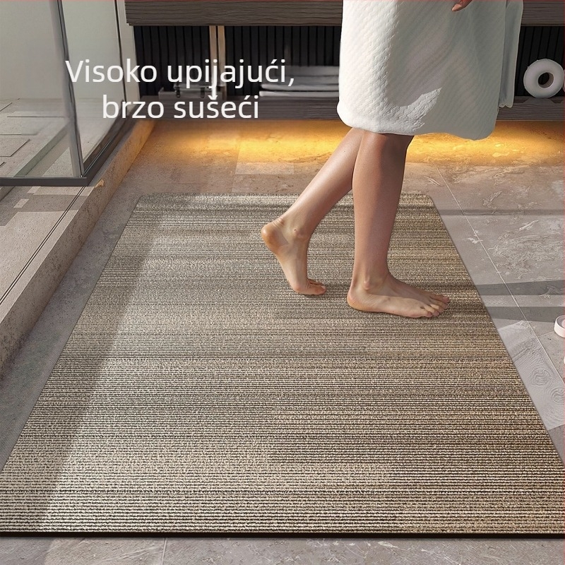 Minimalistička kupaonska prostirka za pod, protivklizna, upija, s diatomski glinom, za tuš, kvadratnog oblika, od prirodne gume