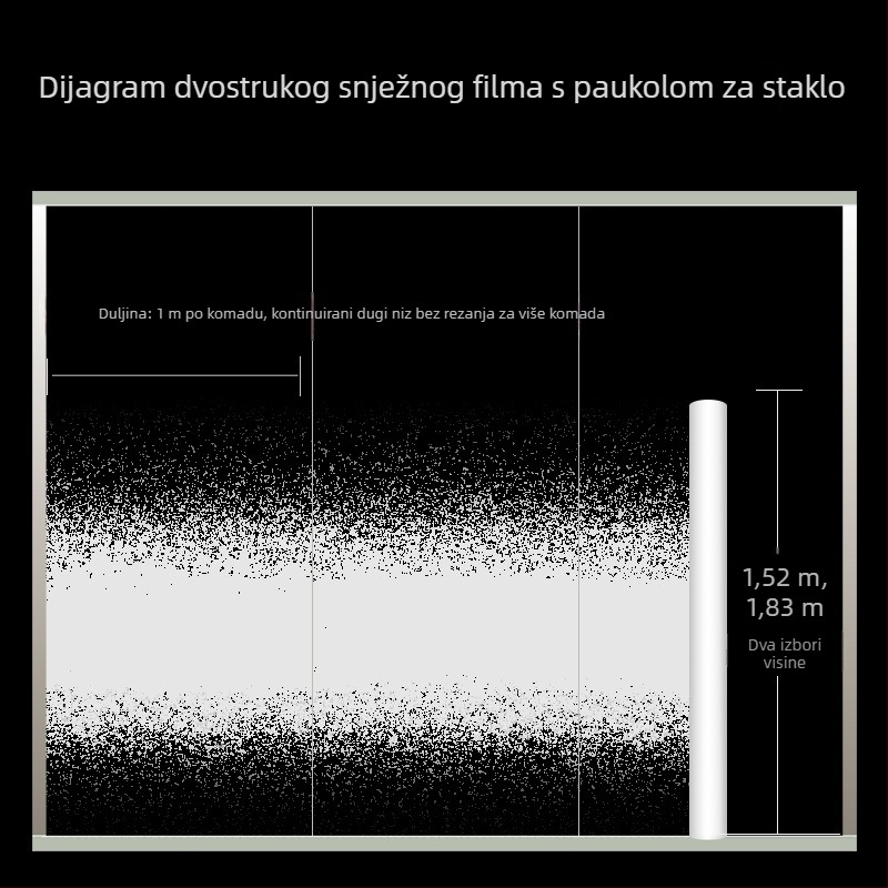 PET film za uredske pregrade s točkastim gradijentom, poluprovidan, samoljepljiv, moderni minimalistički stil, debljina 0,05 mm