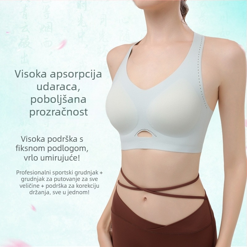 Isere sportska grudnjaka s hlađenjem i antibakterijskom zaštitom, laser zatvarač straga, prozračna, meka potpora