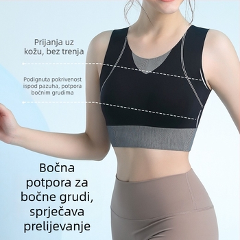 Bezšivni sportski grudnjak visokog intenziteta, otporan na udarce i s podrškom protiv opuštanja grudi, za trčanje, fitness i jogu, za žene