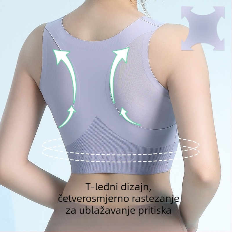 Bezšivni sportski grudnjak visokog intenziteta, otporan na udarce i s podrškom protiv opuštanja grudi, za trčanje, fitness i jogu, za žene