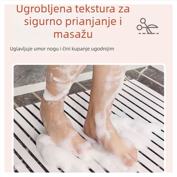 Kupaonska protuklizna podloga – pravokutnog oblika, gumena, minimalisticki stil, prilagodljiva, čišćenje ispiranjem