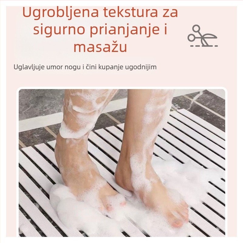 Kupaonska protuklizna podloga – pravokutnog oblika, gumena, minimalisticki stil, prilagodljiva, čišćenje ispiranjem