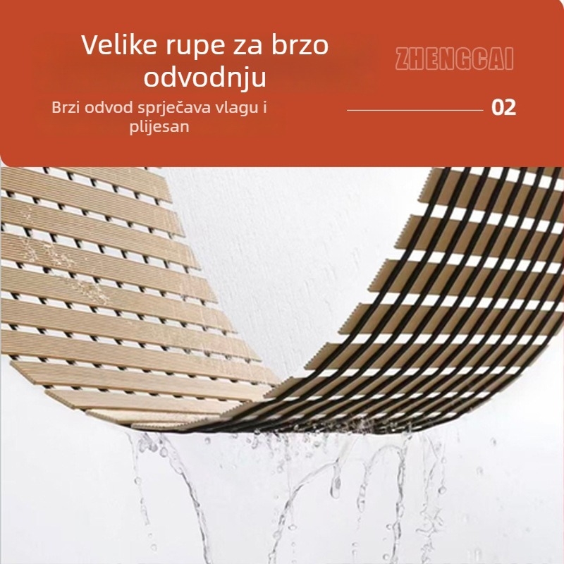 Kupaonska protuklizna podloga – pravokutnog oblika, gumena, minimalisticki stil, prilagodljiva, čišćenje ispiranjem