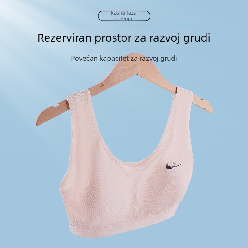Bezšivni dječji sportski grudnjak s oblikovanim košaricama, bez čelične žice, prozračan i udoban