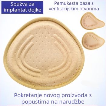 Postoperativna pamučna proteza dojke, prozračna i lagana jastučić za dojke (materijal: pamuk; debljina: zgušćena; funkcija: povećava volumen; oblik bradavice: spiralo dugi trokut; uvedena 2021)