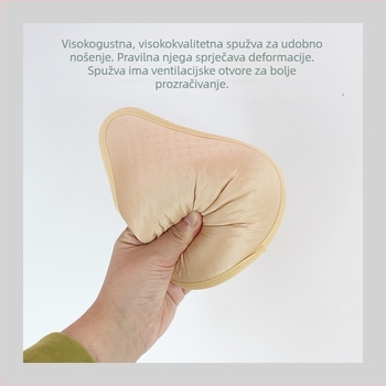 Postoperativna pamučna proteza dojke, prozračna i lagana jastučić za dojke (materijal: pamuk; debljina: zgušćena; funkcija: povećava volumen; oblik bradavice: spiralo dugi trokut; uvedena 2021)