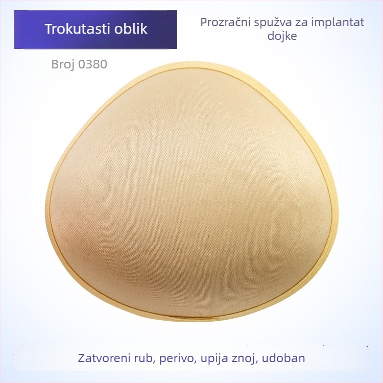 Postoperativna pamučna proteza dojke, prozračna i lagana jastučić za dojke (materijal: pamuk; debljina: zgušćena; funkcija: povećava volumen; oblik bradavice: spiralo dugi trokut; uvedena 2021)