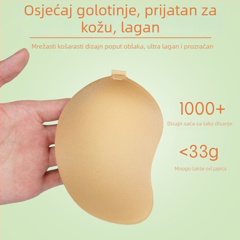 Silikonski jastučići za grudi u mango obliku, krilasti nevidljivi grudnjak, jednodijelni bešavni push-up jastučići