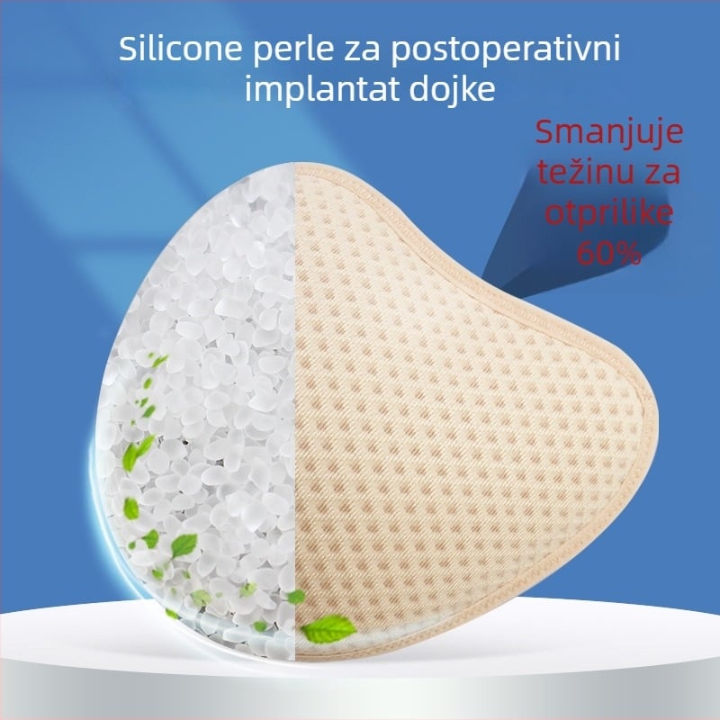 Protetika dojke nakon mastektomije s granuliranim silikonim perlama, prozračna najlonska tkanina, debeđi dizajn, povećava volumen, izlazak ljeto 2023