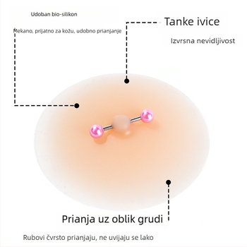 Silikonski realistični flaster za bradavice u boji kože, s ljepilom, ukras bradavica šiljkom, nevidljivi grudni flaster