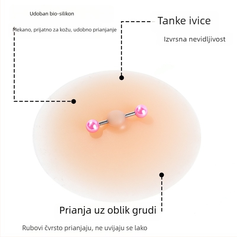 Silikonski realistični flaster za bradavice u boji kože, s ljepilom, ukras bradavica šiljkom, nevidljivi grudni flaster
