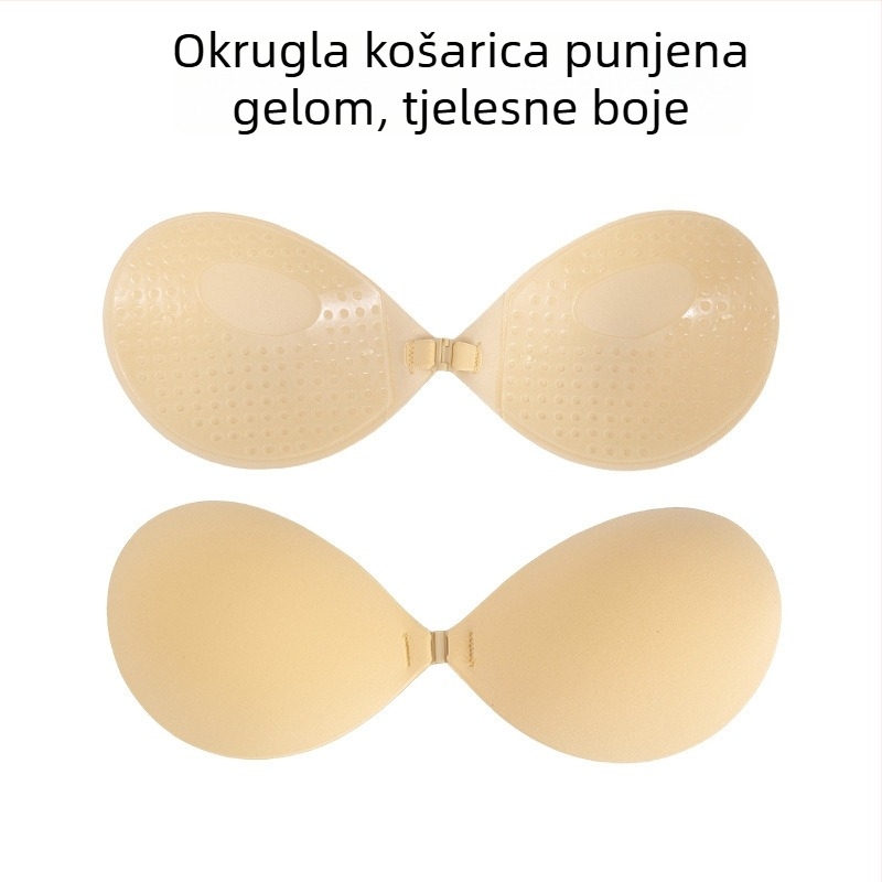 Ljepljene trake za podizanje dojki s kružnim oblikom čašice, prozračne, debele punjenja, čvrsto drže, nevidljive naramenice, za vjenčanicu