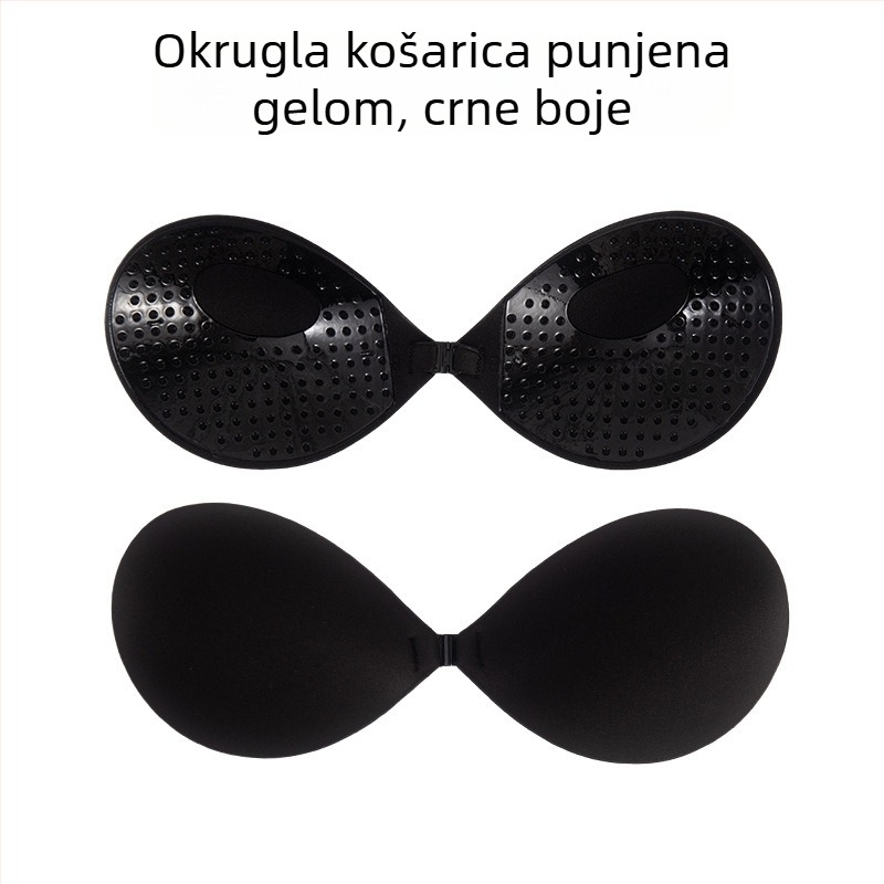 Ljepljene trake za podizanje dojki s kružnim oblikom čašice, prozračne, debele punjenja, čvrsto drže, nevidljive naramenice, za vjenčanicu