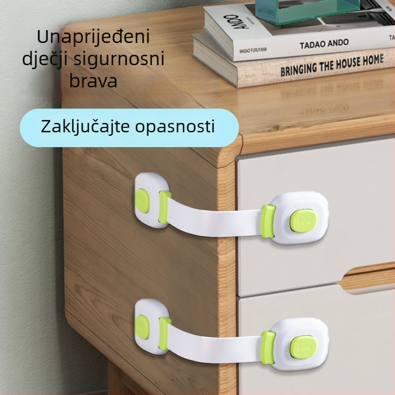 Zasun tipa A za vrata i ladice, model yx-drawer latch, materijal ABS/PVC, dizajn s dvostrukim kopčama