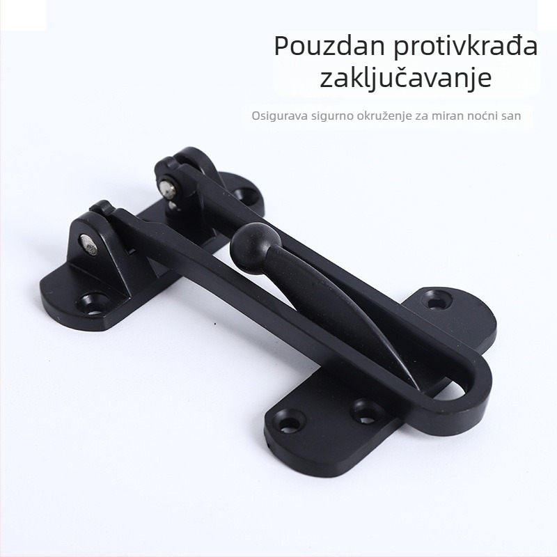 Protukradna brava za vrata s sigurnosnim lancem — tip gumba, cinkova legura, elektroplatirani završni sloj, model: anti-theft buckle, prilagodljivo