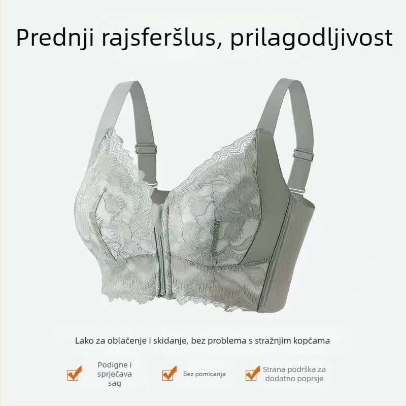 Sutien s prednjim zatvaračem, ultra tanke košarice, najlon materijal, potpuna podrška