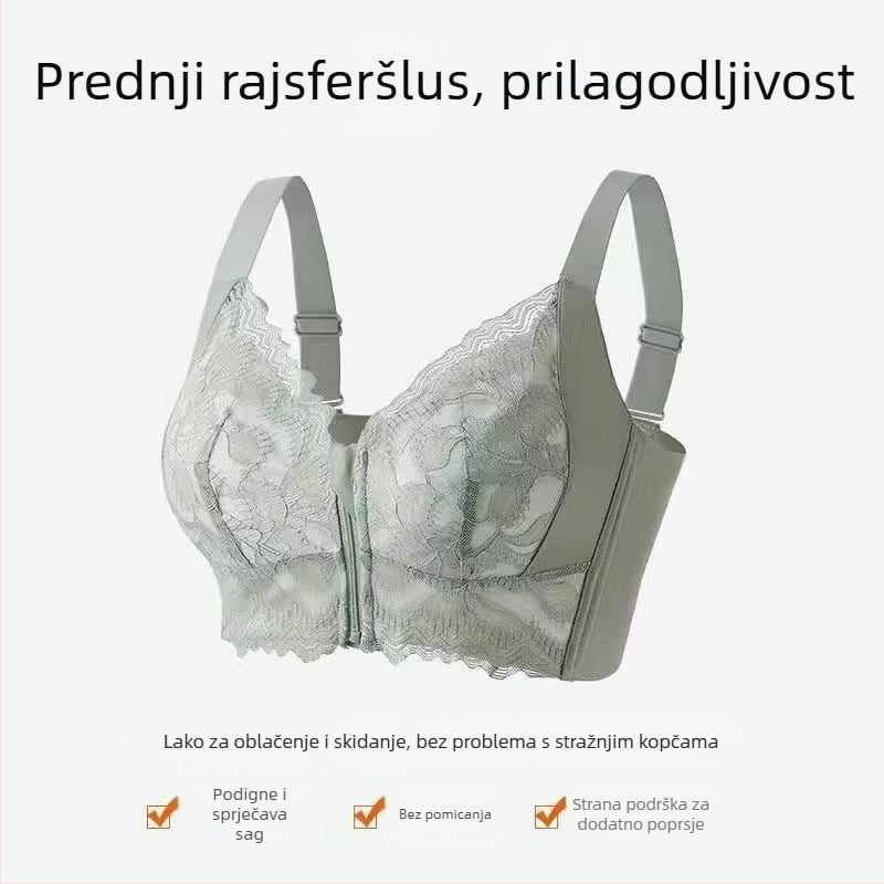 Sutien s prednjim zatvaračem, ultra tanke košarice, najlon materijal, potpuna podrška