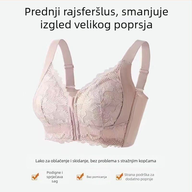 Sutien s prednjim zatvaračem, ultra tanke košarice, najlon materijal, potpuna podrška