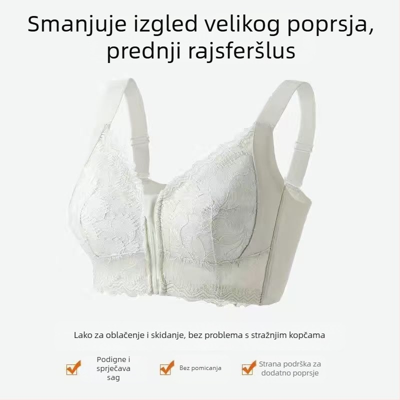 Sutien s prednjim zatvaračem, ultra tanke košarice, najlon materijal, potpuna podrška