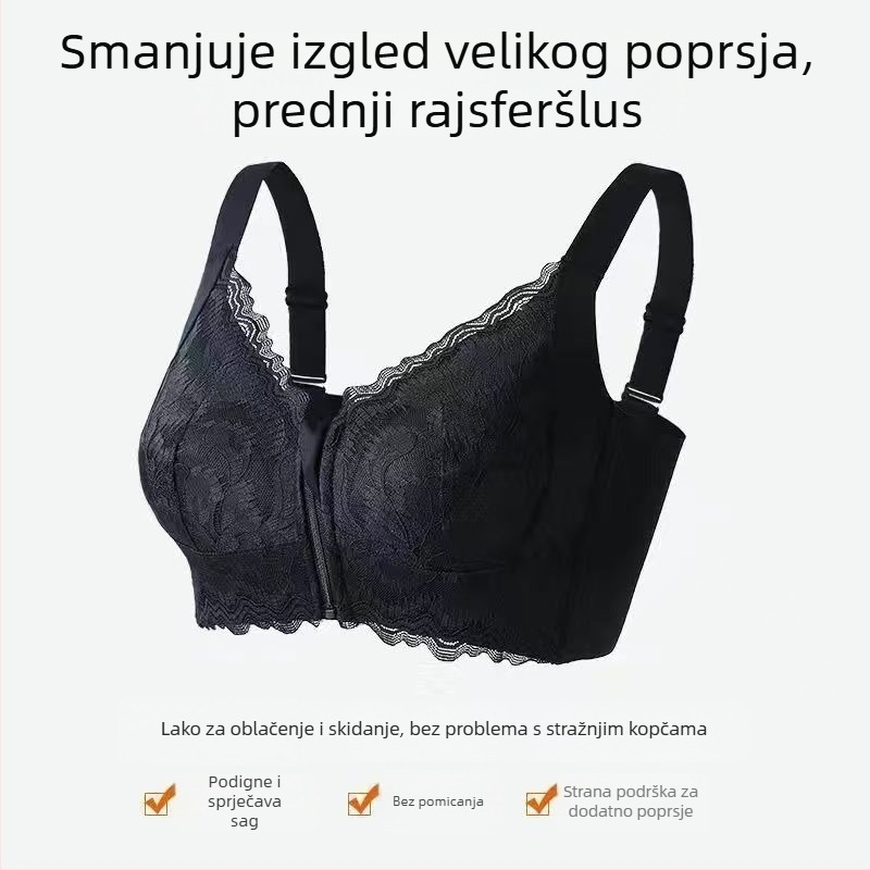Sutien s prednjim zatvaračem, ultra tanke košarice, najlon materijal, potpuna podrška
