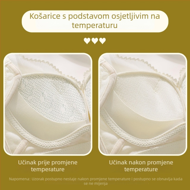 Čipkasti grudnjak bez žice, košarice 3/4, oblikovanje, podesiv, srednji obim košarica, topao osjećaj