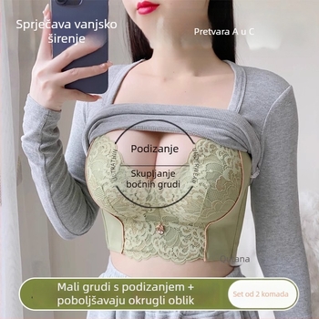 Push-up grudnjak, 3/4 šalice, najlon, fiksne naramenice, stražnja kopča s pet redova