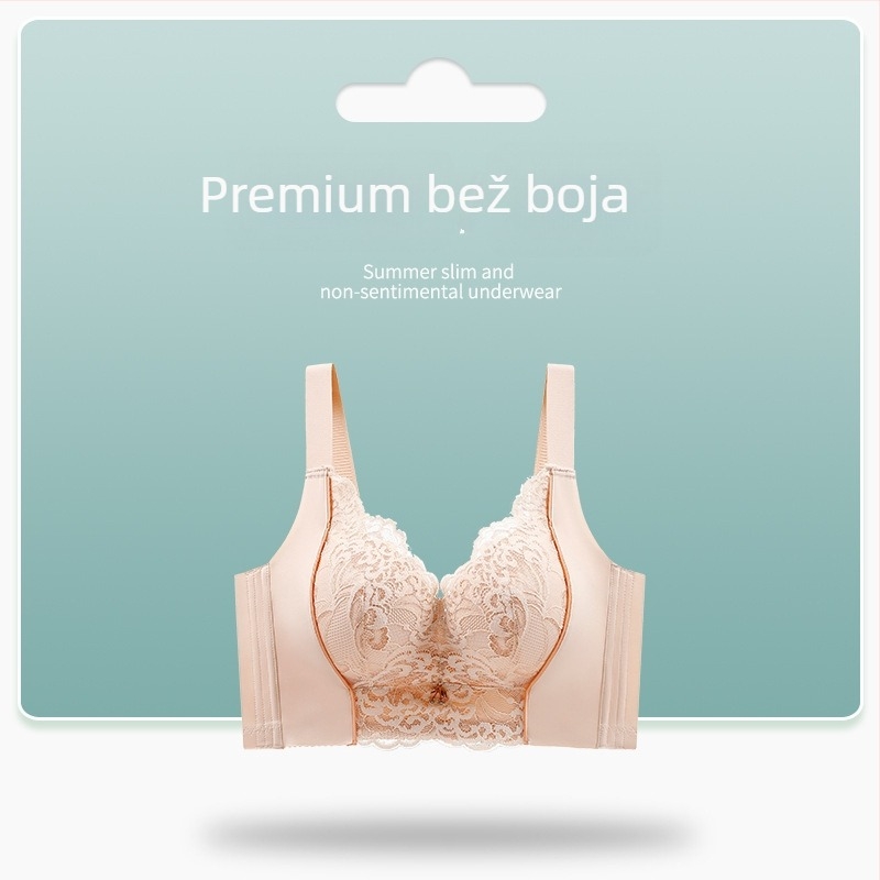 Push-up grudnjak, 3/4 šalice, najlon, fiksne naramenice, stražnja kopča s pet redova