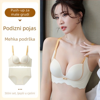 Push-up grudnjak s 5 cm debelim jastučićem, bez žice, bezšivni, 3/4 košarice