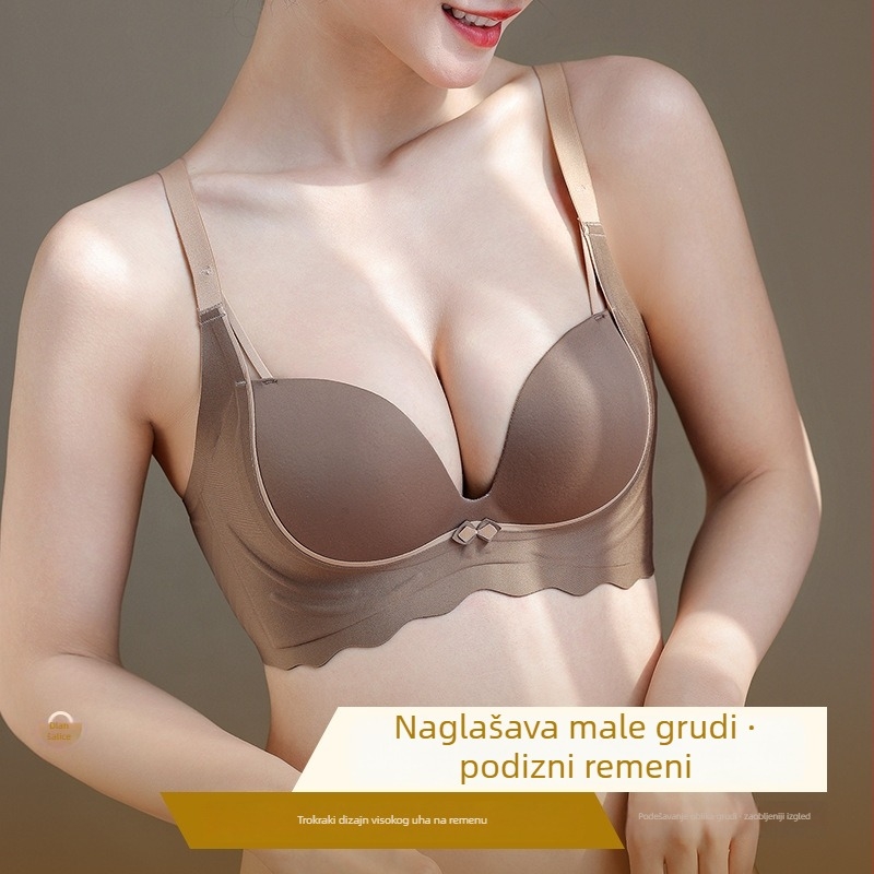 Push-up grudnjak s 5 cm debelim jastučićem, bez žice, bezšivni, 3/4 košarice