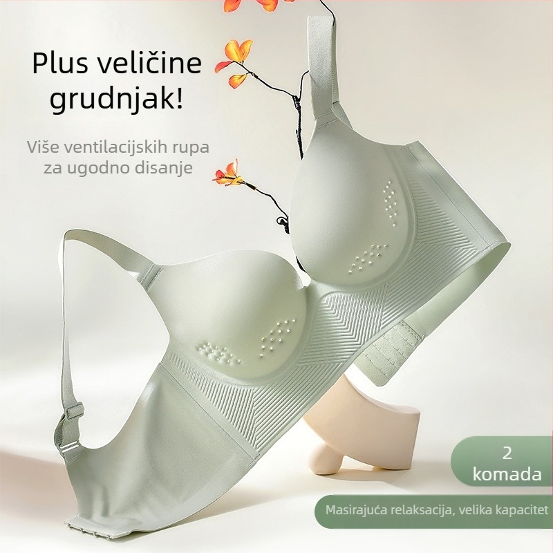 Bešavna grudnjak za oblikovanje, 3/4 košarica, tanko oblikovana šalica, glavni materijal najlon, podstava šalice od pamuka, stražnje četiri reda kopči