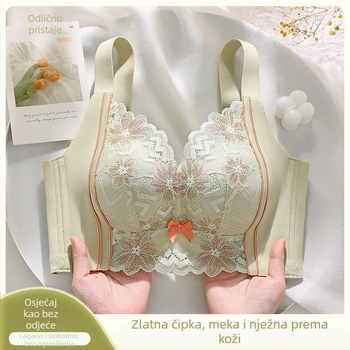 Čipkasti grudnjak bez žice za male grudi, podesivo dizanje i skupljanje, udoban