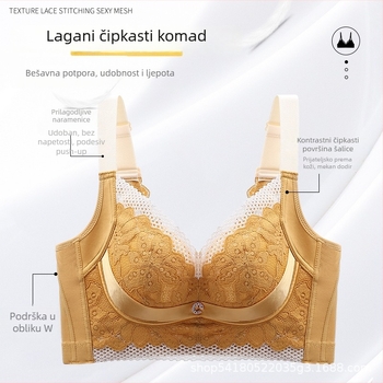 Bezkosticni čipkasti grudnjak s podesivim naramenicama, kontrastne boje, lagani luksuz za sitne grudi