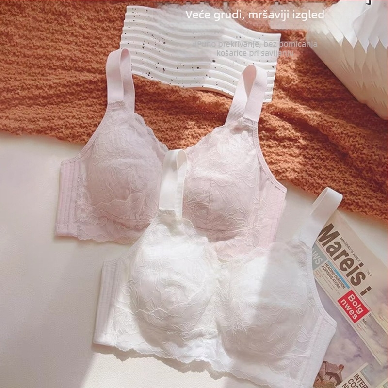 Sutien s punim košaricama za velike grudi, tanak kalup, čipka, elegantan i romantičan, plus veličina, bez žica