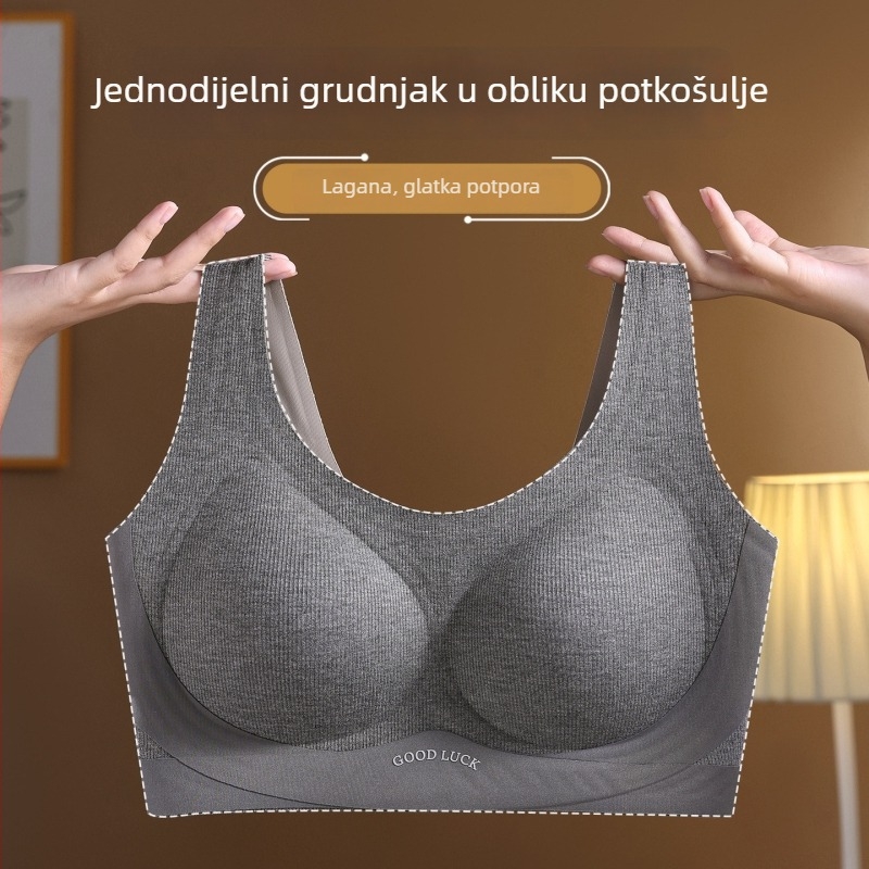 Bešiv grudnjak u stilu vestice za žene, plus veličina, puna šalice, tanak oblik čašice, skuplja bočne dojke i sprječava opuštanje, prozračan komfor