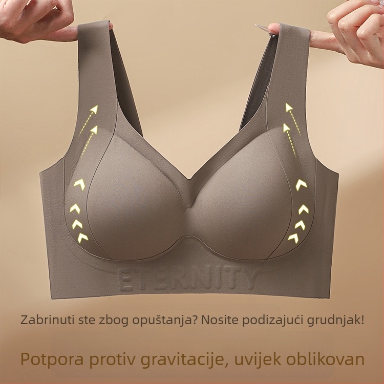 Bezšivni sportski grudnjak za podizanje i oblikovanje, s punim košaricama i podesivim dizajnom