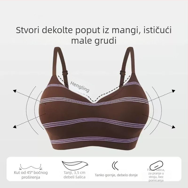 Bešivni grudnjak u stilu prsluka, s push-up učinkom za male grudi, nježna potpora, puna košarica, materijal: najlon/elastan