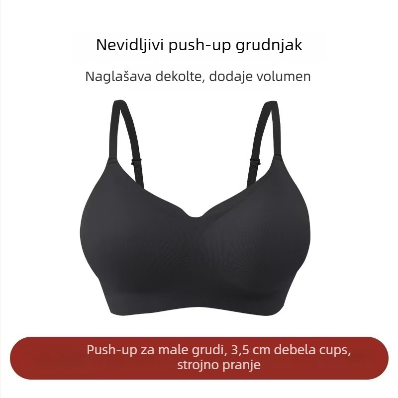 Bešivni grudnjak u stilu prsluka, s push-up učinkom za male grudi, nježna potpora, puna košarica, materijal: najlon/elastan