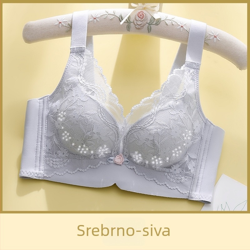 Bezšivna čipkasta grudnjica za žene, lagana ljetna verzija, 3/4 košarica s ultratankim oblikovanim košaricama, najlon tkanina, podstava od spandeksa, bez čelične žice, fiksni dvostruki kaiševi