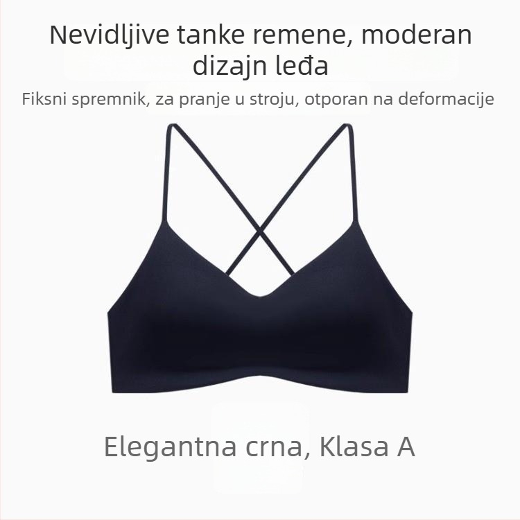 Bežična grudnjak bez šavova s križnim stražnjim dizajnom, push-up za male grudi, tanke naramenice, prozračni najlon