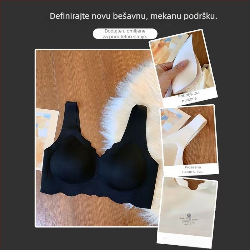 Xian Jin Honey ženski grudnjak od najlona, prozračan bezšavni dizajn, push-up za male grudi, tanak kalup, 3/4 šalica, bez metalne potporne šipke, fiksni dvostruki naramenici, glavni materijal 70–80% najlon, podstava od Spandexa 30–50%, vizualno smanjuje ve