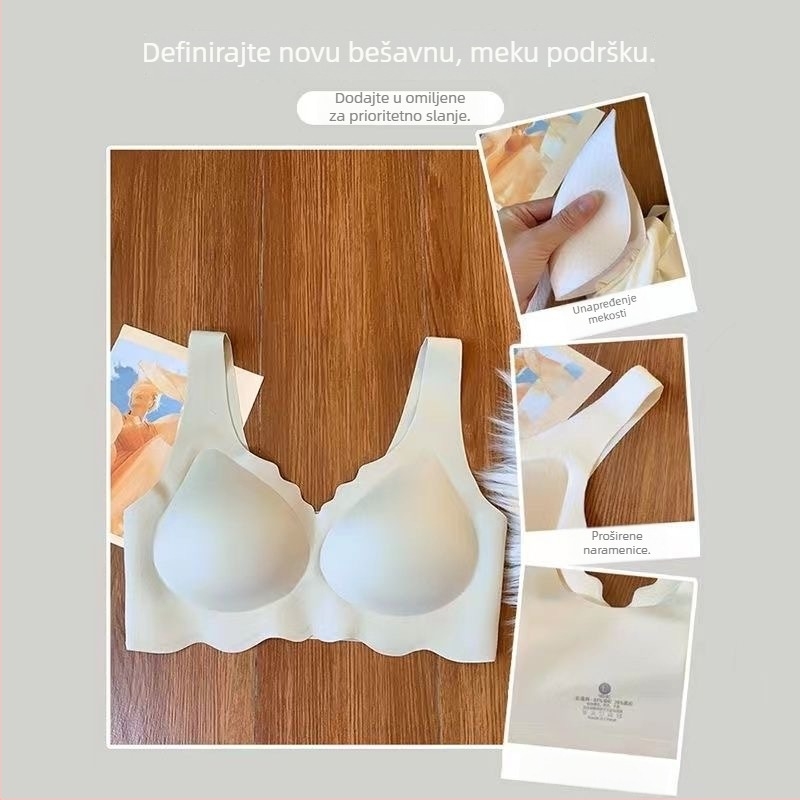 Xian Jin Honey ženski grudnjak od najlona, prozračan bezšavni dizajn, push-up za male grudi, tanak kalup, 3/4 šalica, bez metalne potporne šipke, fiksni dvostruki naramenici, glavni materijal 70–80% najlon, podstava od Spandexa 30–50%, vizualno smanjuje ve