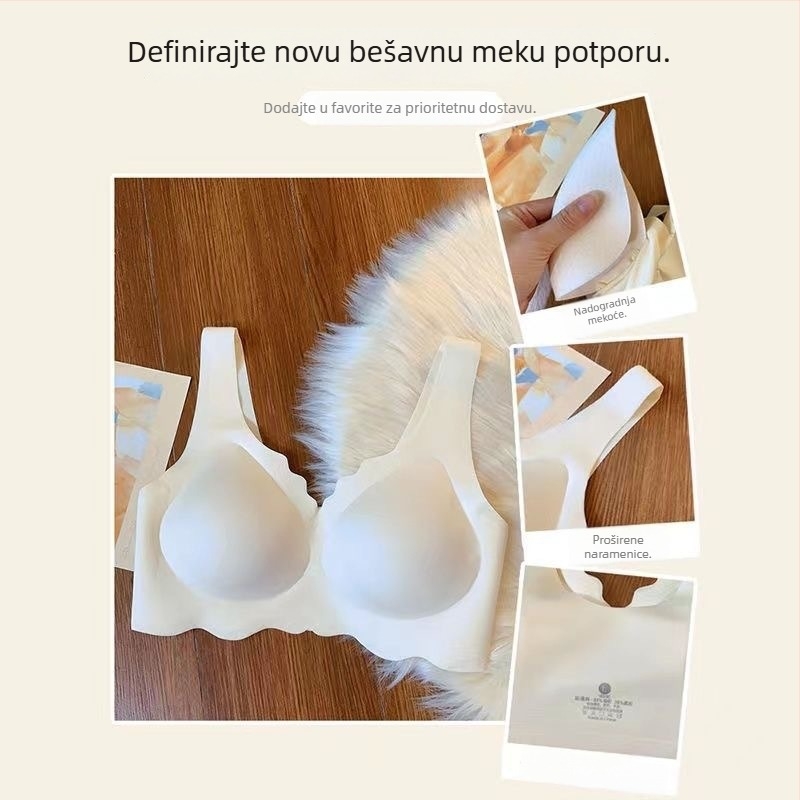 Xian Jin Honey ženski grudnjak od najlona, prozračan bezšavni dizajn, push-up za male grudi, tanak kalup, 3/4 šalica, bez metalne potporne šipke, fiksni dvostruki naramenici, glavni materijal 70–80% najlon, podstava od Spandexa 30–50%, vizualno smanjuje ve