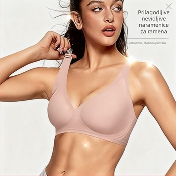 Push-Up bežični grudnjak, besprijekoran i prozračan, najlon s podstavom od spandeksa, 3/4 košarica s tankim oblikovanjem