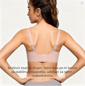 Push-Up bežični grudnjak, besprijekoran i prozračan, najlon s podstavom od spandeksa, 3/4 košarica s tankim oblikovanjem