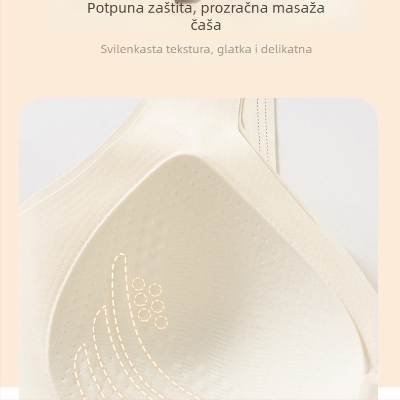Bezšiven grudnjak u stilu topa, bežični, lagani push-up, tanke šalice, fiksirane šalice za oblikovanje.