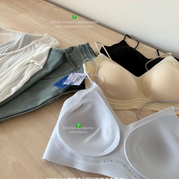 Donje rublje od ice-silk s finim svjetlucavim trakama, bezšivne stražnje, lagani ljetni top-bra
