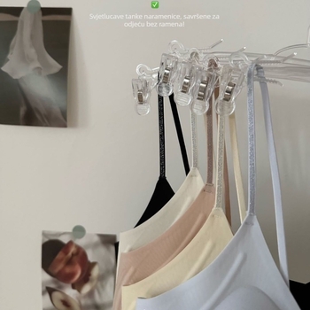 Donje rublje od ice-silk s finim svjetlucavim trakama, bezšivne stražnje, lagani ljetni top-bra
