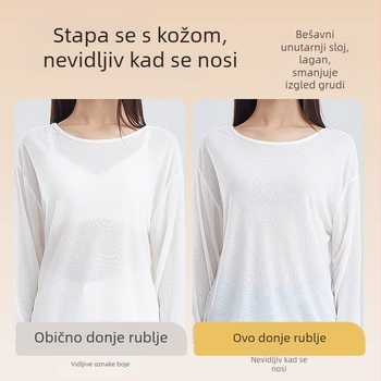 Bešavni nevidljivi grudnjak za žene, tanke košarice, oblikovanje i podizanje, skuplja bočne dojke