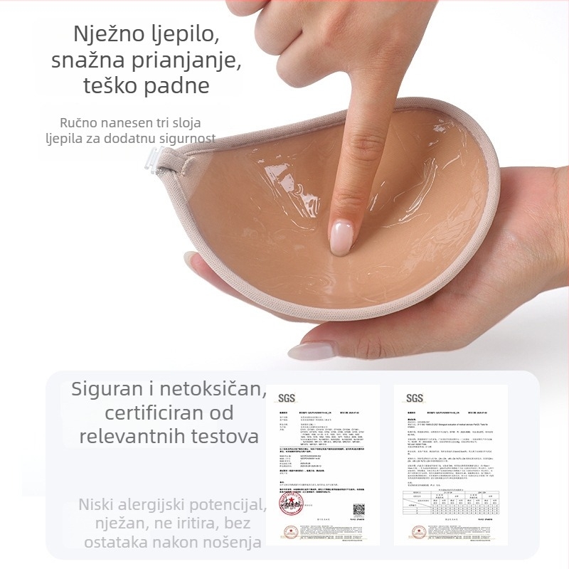 Najlonska pločica za grudi za vjenčane haljine — nevidljiva, bez tragova, push-up učinak, za haljine s otvorenim leđima